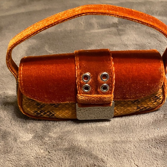 Vintage Glasses Case Orange and Brown Or Small Women's Bag🎄 - Picture 2 of 5